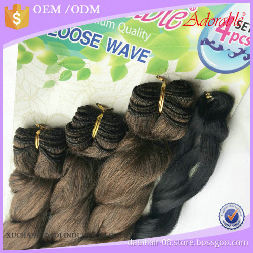 Wholesale Cheap Loose Wave 4pcs Synthetic Hair wtih Braid 18" to 22" in a pack